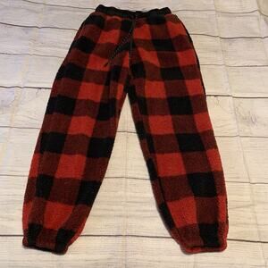 Eddie Bauer Buffalo Plaid Plush Sweatpants Loungewear Womens Size XS Fleece